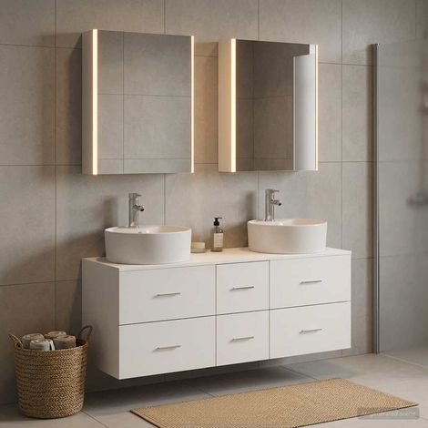 vidaXL Juego de muebles de baño 5 uds. Blanco (1/5)