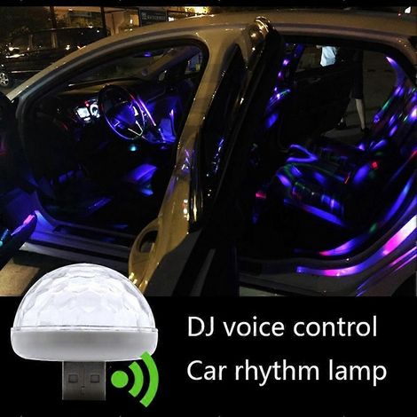 Mini lampe boule de cristal portable USB avec effets de couleur LED et contrôle du son, lampe de scène pour la maison et les fêtes