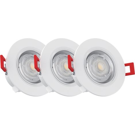 Xanlite – Lot de 3 spots encastrables LED IP65 – Blanc neutre 4000K – 345 lumens – Angle 100° – Consommation 4.5W (eq. 50W) – PACK3SEL345CW