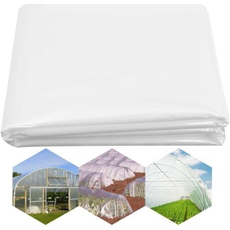Film transparent pour serre, extra épais et indéchirable, film de jardin, pour couvrir les parterres de légumes, tunnel, film pour maison de tomates (2 x 10 m) (1/4)