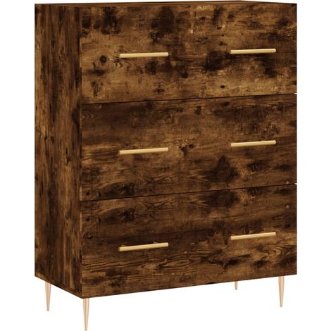Aparador de madera de ingeniería roble ahumado 69,5x34x90 cm vidaXL (1/5)