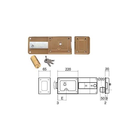 FERROGLIETTO APPLICARE CATENACCIO 6 MANDATE CILINDRO FISSO- - mm.50 (270A) - 2 pezzi WALLY