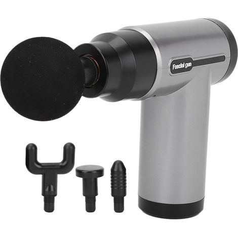 Pistolet de massage électrique pour la musculation, massage des fascias en profondeur, mini masseur musculaire relaxant, gris (1/5)