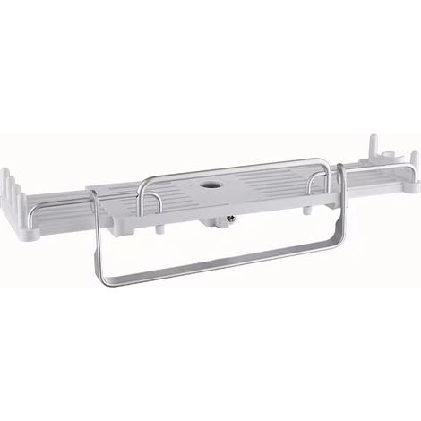 Support de douche télescopique, porte-serviettes, adapté à une barre de douche de 18 à 25 mm, blanc (1/5)