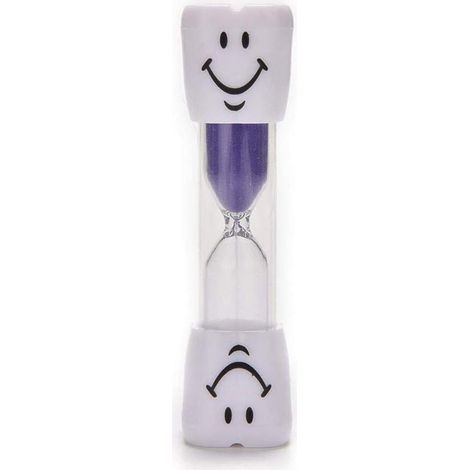 Minuteur brosse dents enfants 3 min, sablier sable pourpre, smiley, mini taille