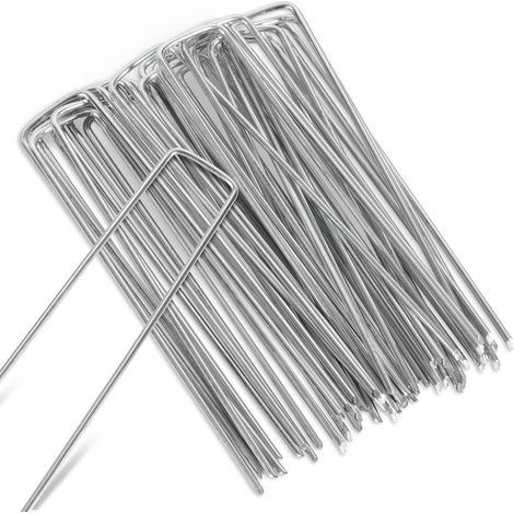15x2.5cm Erdanker Bodenanker, 50 Stück, Ø2,8mm, Befestigungsanker aus Verzinkter Stahl, Zelthering Erdnagel