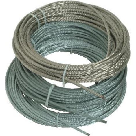 Câble âme métallique 7 torons 7 fils. Inox AISI 316 souple. diamètre 2 mm. rouleau de 100 m - FGC SAS CPP