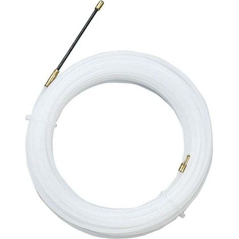 Tire Fils Electrique Aiguille Nylon avec Tête Flexible de Guidage, Oeuillet de Tirage Aide Tirage Câbles, Conduits Vides Ø4 mm, 30m Transparent (1/5)
