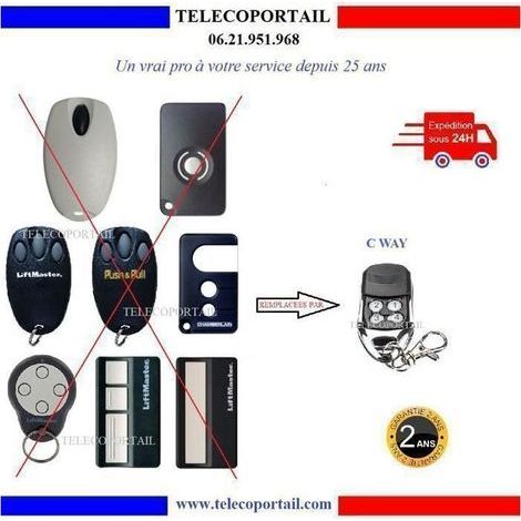 Kaelt - Télécommande TELECOPORTAIL compatible WAYNE DALTON LIFTMASTER PUSH PULL pour porte de garage (1/2)