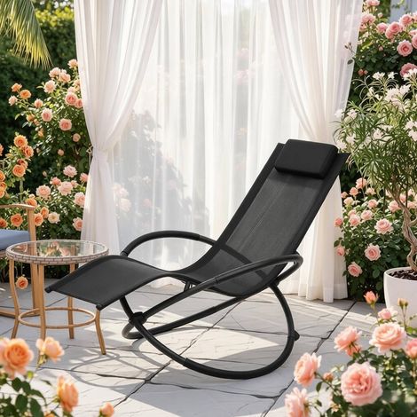 Sillón balancín relax exterior moderno negro HAVRYA (1/4)