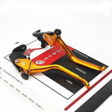 Accessoires pour moto Shengshi 703RR : poignée de frein, klaxon et tige de traction en alliage d'aluminium modifié (longueur dorée) (1/5)