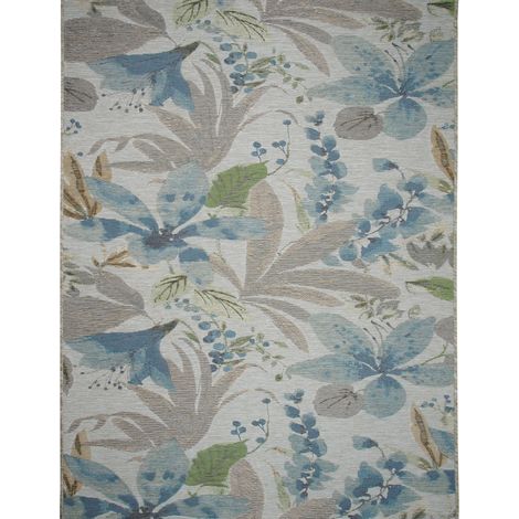 TAPISSERIE - Tapis intérieur extérieur fleurs bleu multicolore 123x180 (1/5)