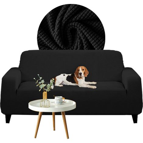 Bezug für Sofa, Schlafsofa, 3-Sitzer-Sofa, schwarzer Jacquard