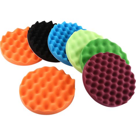 Kit de 7 tampons de polissage éponge 20cm pour lustreuse voiture (1/5)