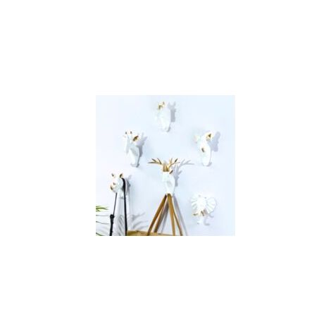 6 dekorative Tier-Wandhaken – Hirsch, Elefant, Ziege – Kunstharz – Kreativer Retro-Stil für Eingangsbereich, Schlafzimmer, Badezimmer – Sonstiges (1/2)