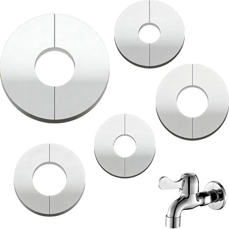 10 Rosaces Mitigeur Douche – Cache Tuyau, Inox, Autoadhésif (1/5)