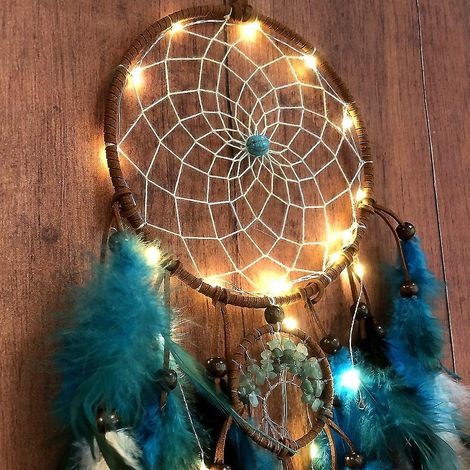 Dream Catcher Blue Tree Of Life With Feathers (1/3)