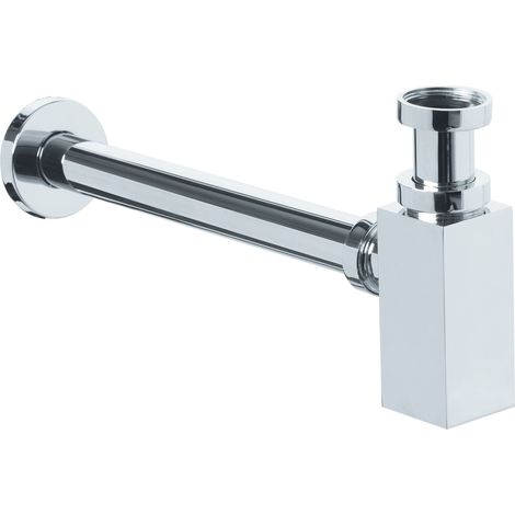 SIFÓN PARA LAVABO BOTELLA CUADRADO CROMADO 1.1/4'