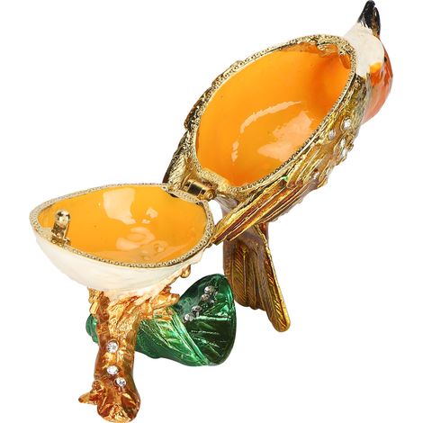 Boîte à bijoux en forme d'oiseau, statue d'oiseau, objet de décoration décorative. Figurine de collection. (1/5)