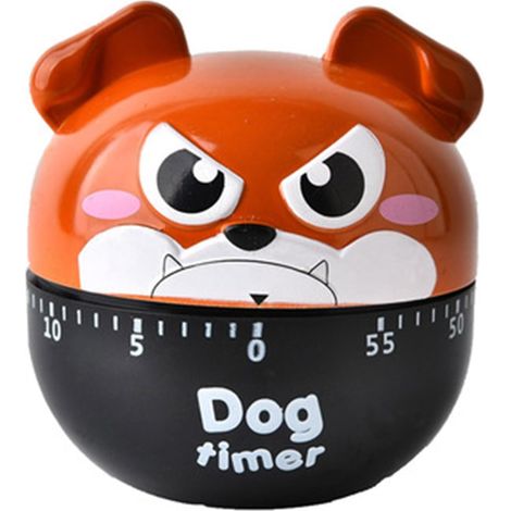 Minuteur de cuisine BullDogTimer 60 minutes mécanique rotatif pour la cuisine, les exercices et les études, rouge (1/5)