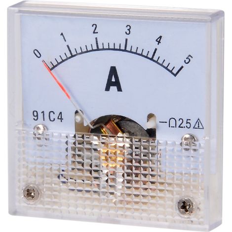 Medidor de panel de corriente analógico DC 0-5A 91C4 amperímetro para pruebas de circuito automático de carga de batería medidor de amperios (1/5)
