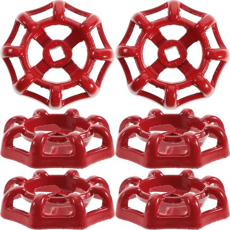 6 Pièces Poignée de Robinet en Fer Rouge, Ronde, pour Vannes (1/5)