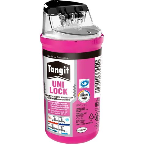 Fil d'étanchéité Tangit Uni-Lock pour raccords filetés – Compatible gaz et eau – 160m – Démontable et repositionnable