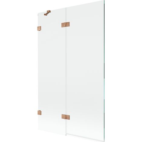 Mexen Lunar paroi de baignoire 2 battants gauche 110 x 150 cm, transparent, cuivre brossé - 897-110-100-65-00-L (1/5)