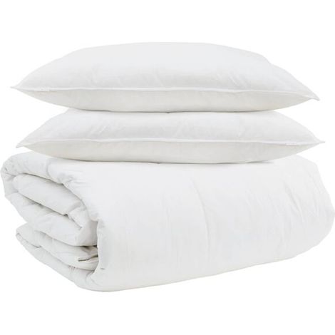 Ensemble trois pièces housse de couette et taie d'oreiller en duvet de canard blanc (1/5)