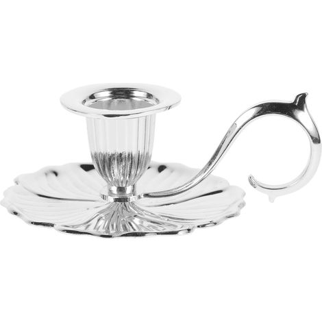 CCYKXA Bougeoir en Métal Argenté 5X13 CM pour Bougies Piliers et Fines Bougeoir Décoratif Vintage pour Centre de Table Pièce Maîtresse D’Ambiance pour Noël et Dîner aux Chandelles (1/5)