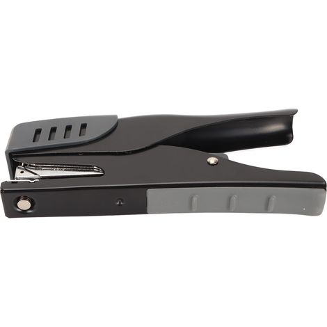 Ergonomischer Bürohefter mit 20 Blatt Kapazität, mühelos zu bedienender Tischhefter aus Metall mit rutschfester Unterlage, ideal für Studenten, Schwarz (1/5)