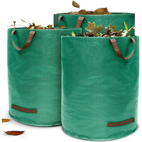 500-Liter-Gartenabfallsäcke – 2er-Pack 150 g/m² dick und strapazierfähig, doppelt verstärkter Boden Faltbar mit 4 extra starken Tragegriffen Laubsäcke für Gartenabfälle (1/5)