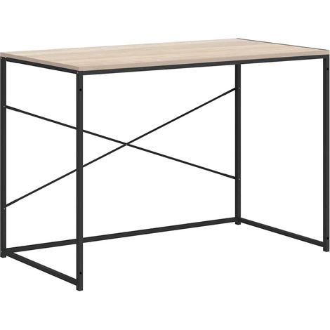 Maison Exclusive - Computertisch Schwarz und Eiche-Optik 110x60x7 (1/5)