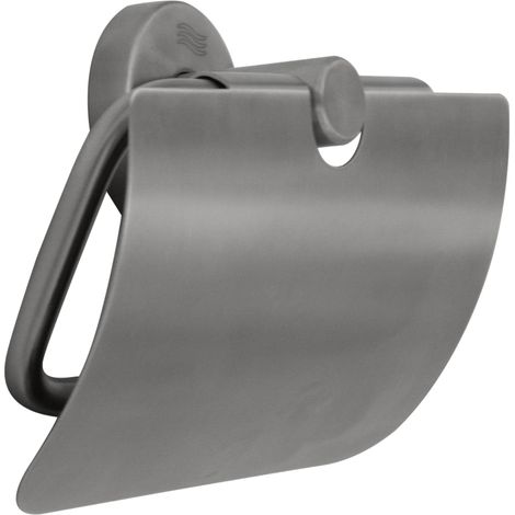 Inda - Porta rotolo con coperchio Inox spazzolato