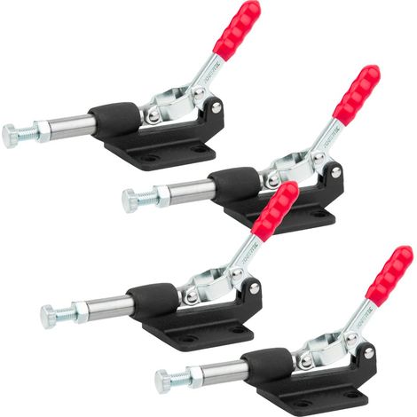 Lot de 4 colliers de serrage à bascule, 305 cm – Capacité de maintien robuste de 226,8 kg, pince à piston avec plaque de base à bride, lot de 4 (1/5)