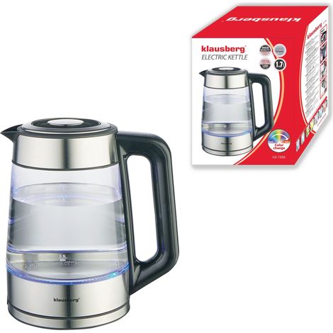Bollitore elettrico con controllo della temperatura, vetro, 1,7L, KLAUSBERG KB-7888 (1/5)
