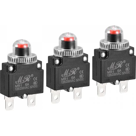 Lot de 3 interrupteurs protection pour compresseur d'air, 6 A, AC125/250 V, DC32 (1/5)