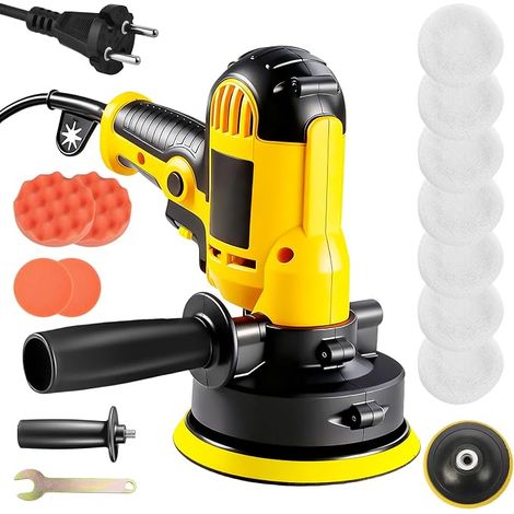 700W Car Polisher 6 Variable Speeds 12 Accessories Polishing Kit Ideal for Maintenance Polishing Buffing Scratch Removal (1/4)