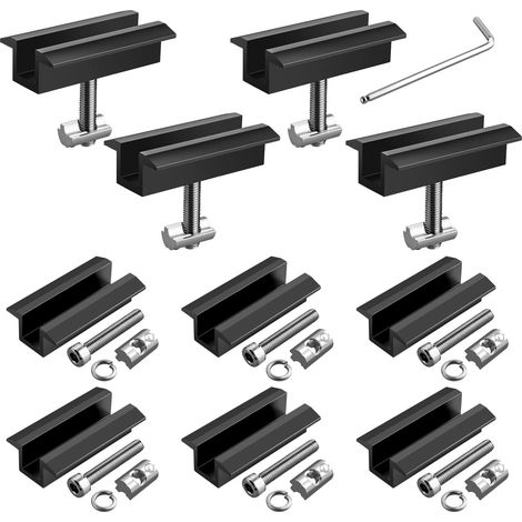 10PCS Pince Centrale Solaire avec Coulisse Solaire M8 Profilé alu Alu ,Pince Centrale pour Modules - Largeur 70 mm Distance 20 mm (1/5)