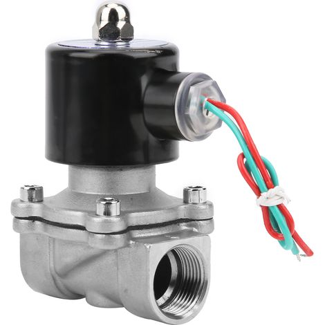 Électrovanne 3/4 pouces en acier inoxydable 304 à fermeture normale action directe pour air eau huile 12V CC (1/5)
