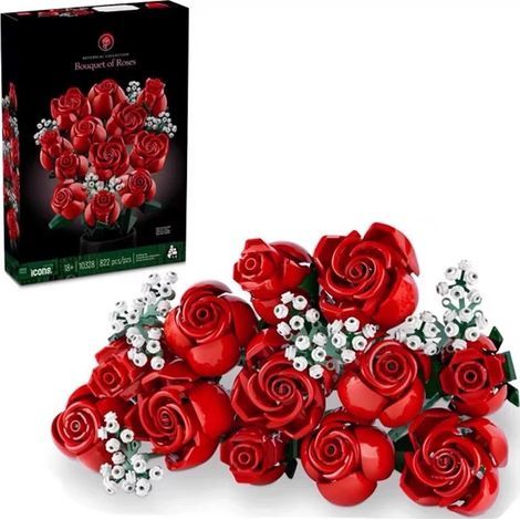 Bouquet artificiel de roses rouges à longue tige – 12 roses et 4 brins de gypsophile – Décoration florale pour Noël (1/5)