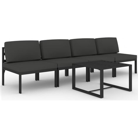 Maison Exclusive - 5-tlg. Garten-Lounge-Set mit Kissen Aluminium