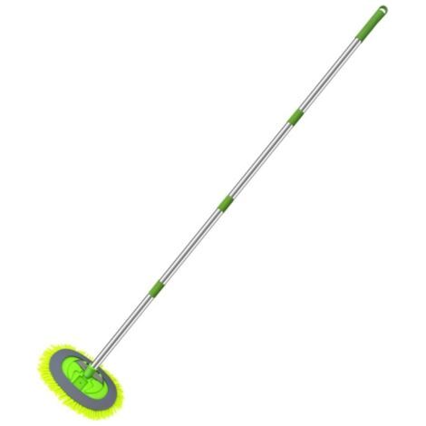 Applicable 140cm Brosse Lavage Voiture Nettoyage à Manche Long Kit de Vadrouille, 2 en 1 Chenille Microfibre Balai Pinceau pour Véhicule Voitures Camion Caravane, Sans rayures(1 x Têtes de Vadrouille (1/4)