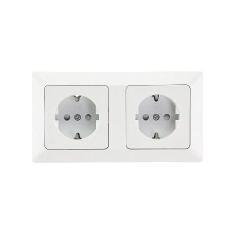 Milos Steckdose Unterputz 2-fach Rahmen Doppel-Steckdose 250V (1/4)