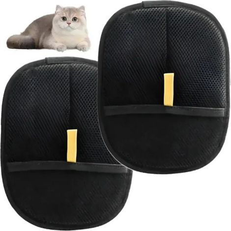Gants de massage et de toilettage pour animaux Irovami, noirs, lot de 2