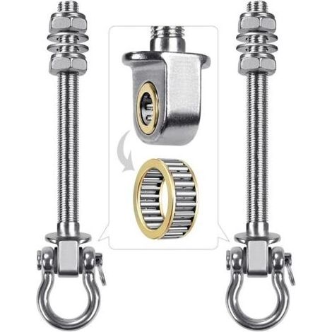 Lot de 2 crochets de balançoire en acier inoxydable 304 pour poutres en bois et en métal, parfaits pour suspendre des hamacs, des balançoires de yoga et des balançoires de porche. (1/4)