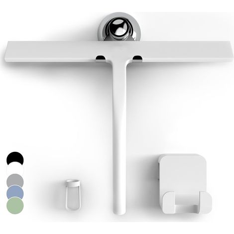 Juego de limpiacristales para ducha, limpiacristales de silicona para ducha, accesorios higiénicos para baño, limpiacristales con soporte de ventosa, elegante limpiacristales de 28 cm, accesorios, col (1/5)