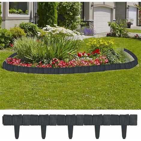 Clôture de jardin-Grillage de jardin Aspect de pierre 41 pcs Plastique 10 m (1/5)
