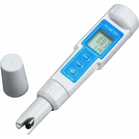 Testeur de pH numérique portable et étanche pour aquariums, piscines, vin, urine et laboratoires.