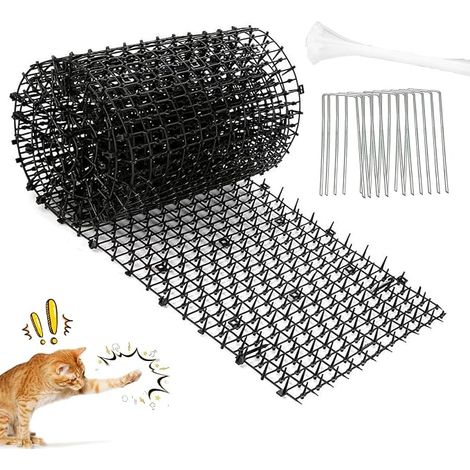Grille d'épines contre les chats - 30 x 200 cm - Avec pointes - En plastique - Avec clous 10 U - Pour animaux sauvages - Pour l'intérieur et l'extérieur (1/5)